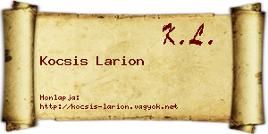 Kocsis Larion névjegykártya
