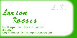 larion kocsis business card